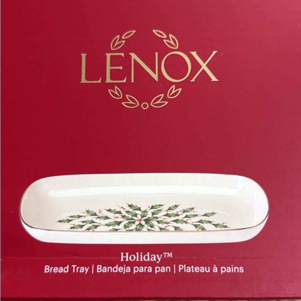 Lenox Holiday Tray with Holly Design